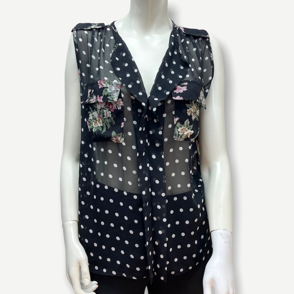 5/$20 MILLAU‎ sheer floral sleeveless top